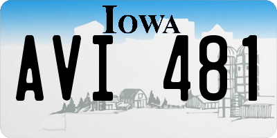 IA license plate AVI481