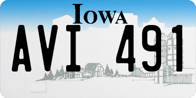 IA license plate AVI491
