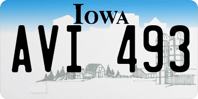 IA license plate AVI493