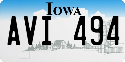 IA license plate AVI494