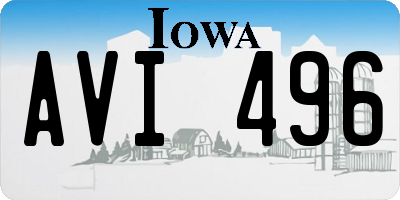 IA license plate AVI496