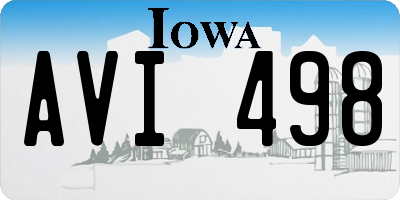 IA license plate AVI498