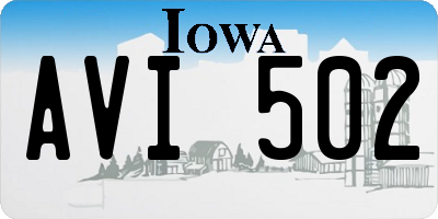 IA license plate AVI502
