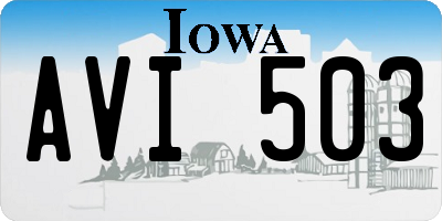 IA license plate AVI503