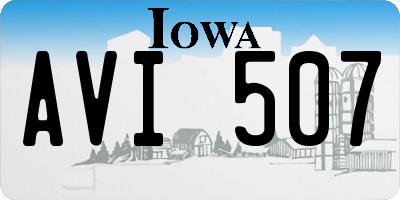 IA license plate AVI507