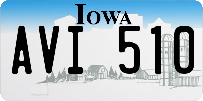 IA license plate AVI510
