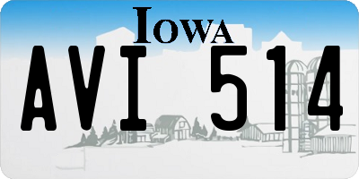 IA license plate AVI514