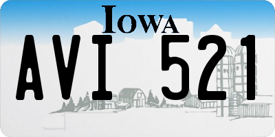 IA license plate AVI521