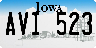 IA license plate AVI523