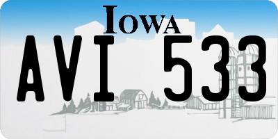 IA license plate AVI533