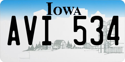 IA license plate AVI534