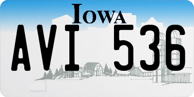 IA license plate AVI536
