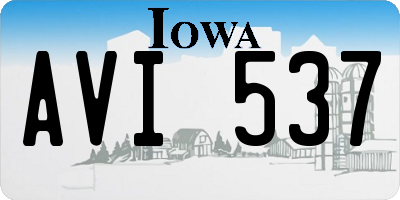 IA license plate AVI537