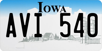 IA license plate AVI540