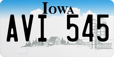 IA license plate AVI545