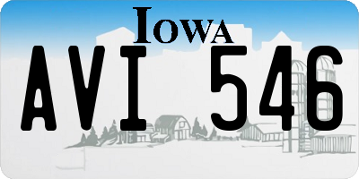 IA license plate AVI546