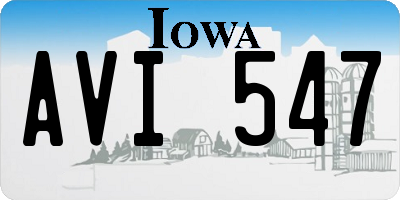 IA license plate AVI547