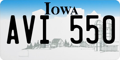 IA license plate AVI550