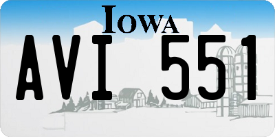 IA license plate AVI551