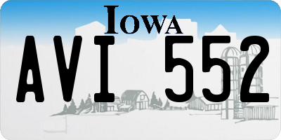 IA license plate AVI552
