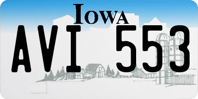 IA license plate AVI553