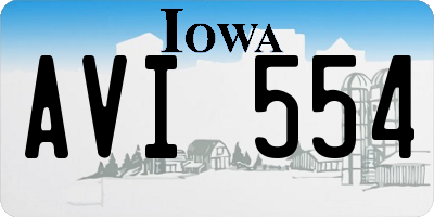 IA license plate AVI554