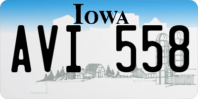IA license plate AVI558