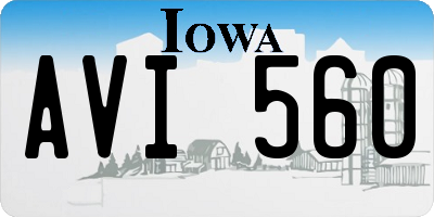 IA license plate AVI560