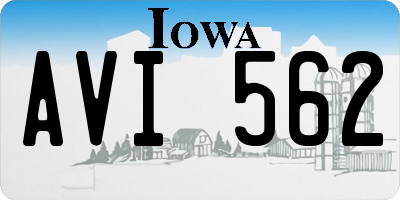 IA license plate AVI562