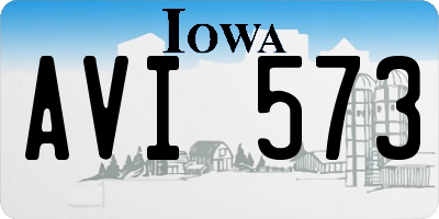 IA license plate AVI573