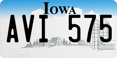 IA license plate AVI575