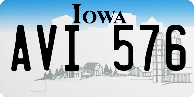 IA license plate AVI576