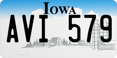 IA license plate AVI579