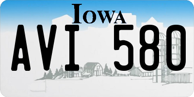 IA license plate AVI580