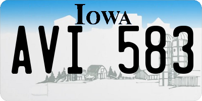 IA license plate AVI583