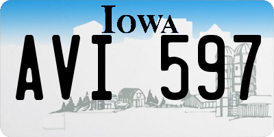 IA license plate AVI597