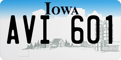 IA license plate AVI601