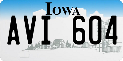 IA license plate AVI604