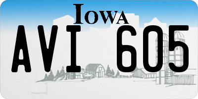 IA license plate AVI605