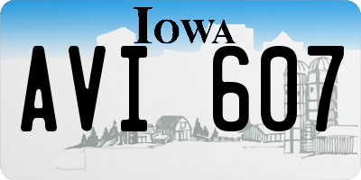IA license plate AVI607