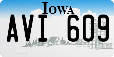 IA license plate AVI609