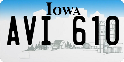 IA license plate AVI610