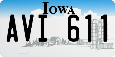 IA license plate AVI611