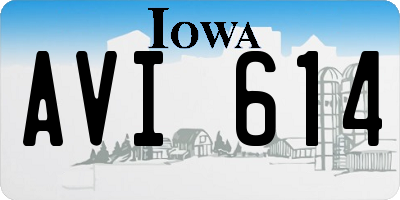 IA license plate AVI614