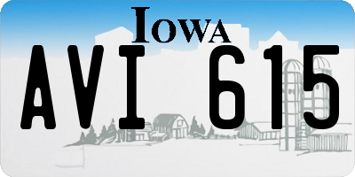 IA license plate AVI615
