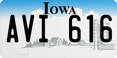 IA license plate AVI616