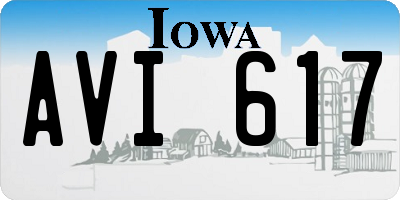 IA license plate AVI617