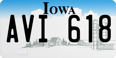 IA license plate AVI618