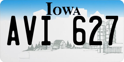 IA license plate AVI627