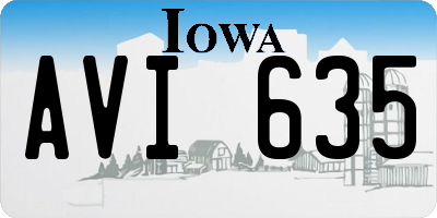 IA license plate AVI635